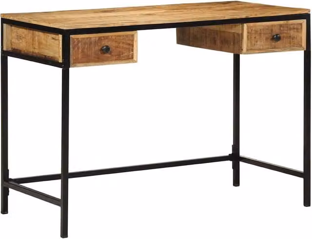 Berkfield Home Modern Mango Wood Writing Desk, Brown, W/D/H: 105 x 50 x 75 cm – 1
