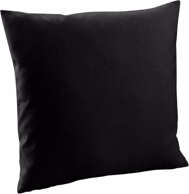 Westford Mill Plain Black Cotton and Linen Square Cushion Cover, W/D/H: 40 x 40 x 40 cm