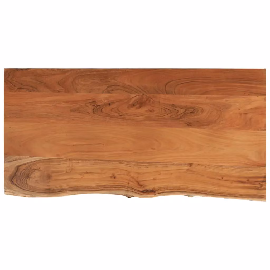Berkfield Home Rectangular Solid Wood Acacia Live Edge Table Top, Brown, W: 80 cm, D: 40 cm, H: 3.8 cm – 2