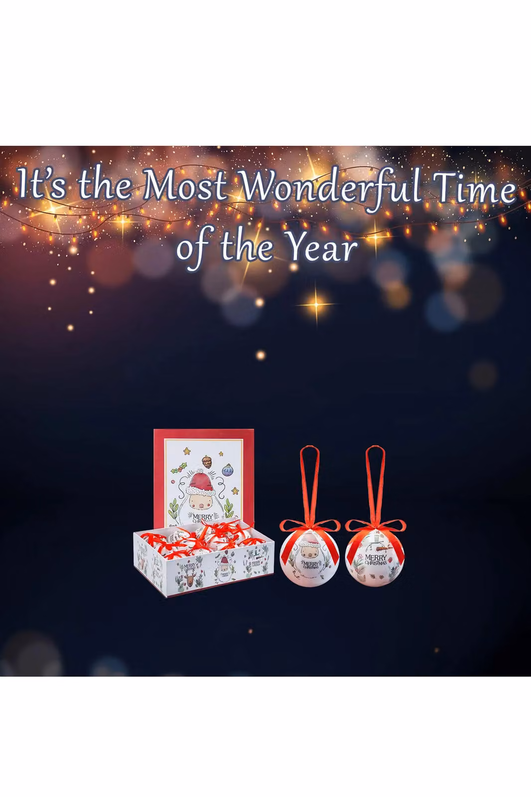 VFM e-Store 12 Piece White Round Hanging Christmas Bauble Set – 2