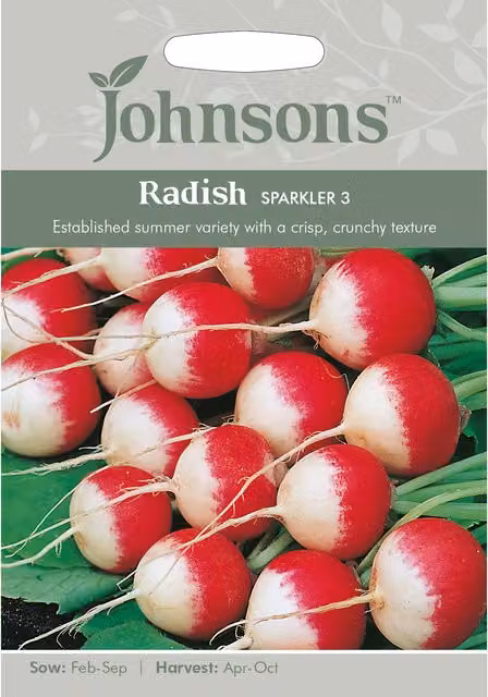 Johnsons Radish Sparkler Vegetable Seeds, Pack of 3
