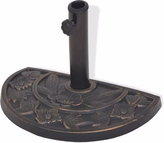 Berkfield Home Half Round Resin Parasol Base in Bronze, 9 kg