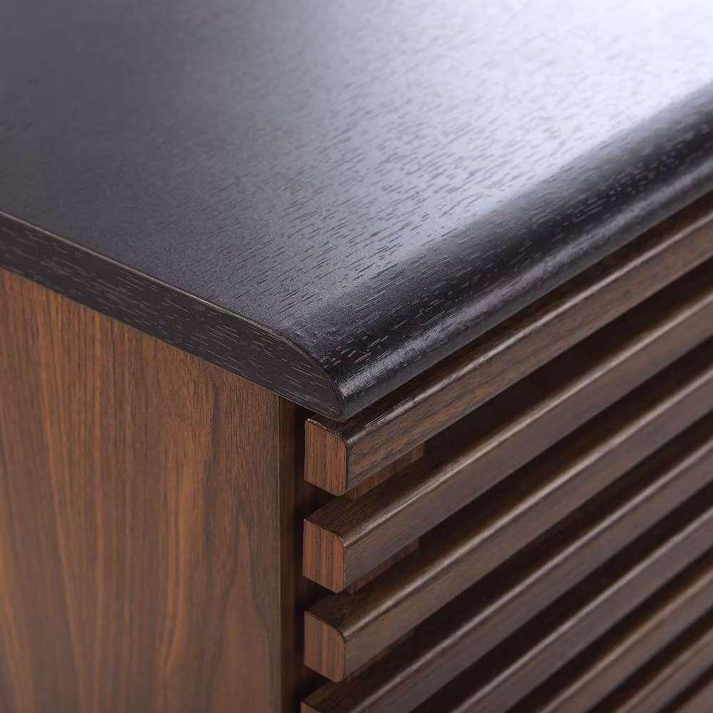 Wyld and Coco Retro TV Stand in Dark Brown, W: 140 cm, D: 40 cm, H: 54 cm – 4