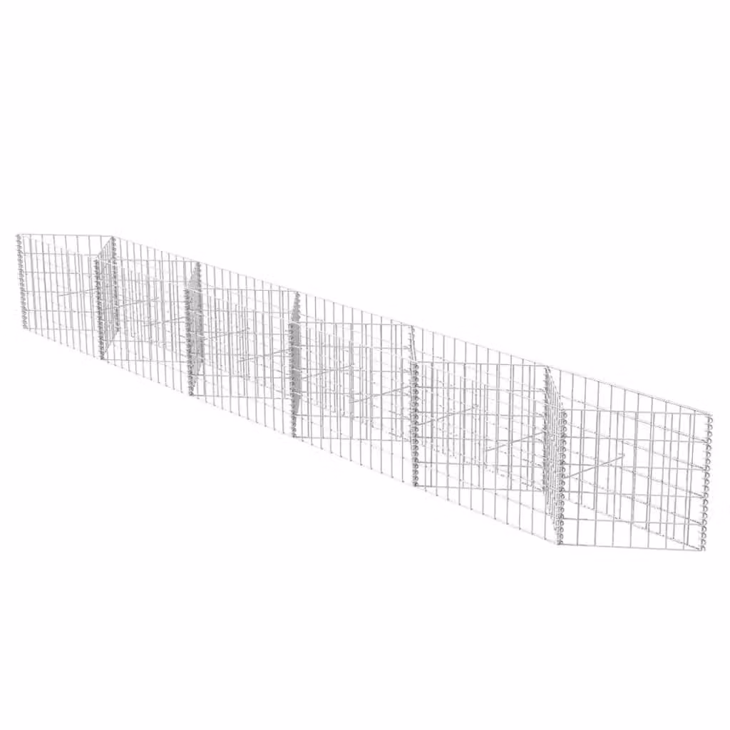 Berkfield Home Galvanised Steel Gabion Basket in Silver, W/D/H: 300 x 30 x 50 cm – 2