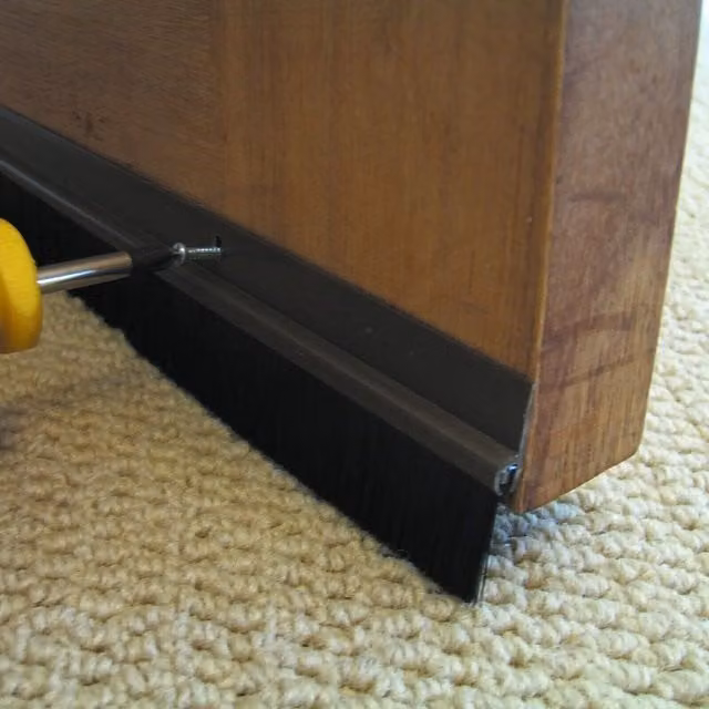 Stormguard PVC Brush Seal Draught Excluder for Garage Doors, Brown, Width: 91.4 cm