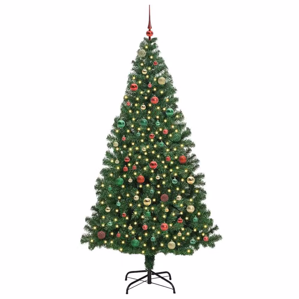 Berkfield Home Artificial Christmas Tree with 300 LEDs in Green, Height: 180 cm – 2