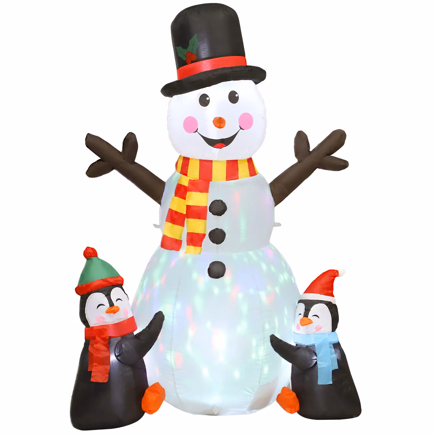 OUTSUNNY White Inflatable Christmas Decoration with Flashing Projector Light, Height: 182.88 cm – 2