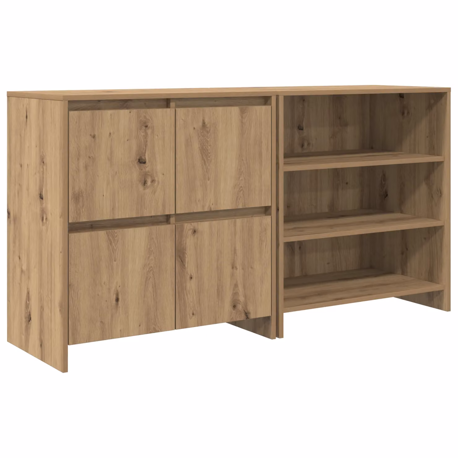 Berkfield Home Artisan Oak Sideboard 2 Piece Set in Brown, W/D/H: 70 x 41 x 75 cm – 2