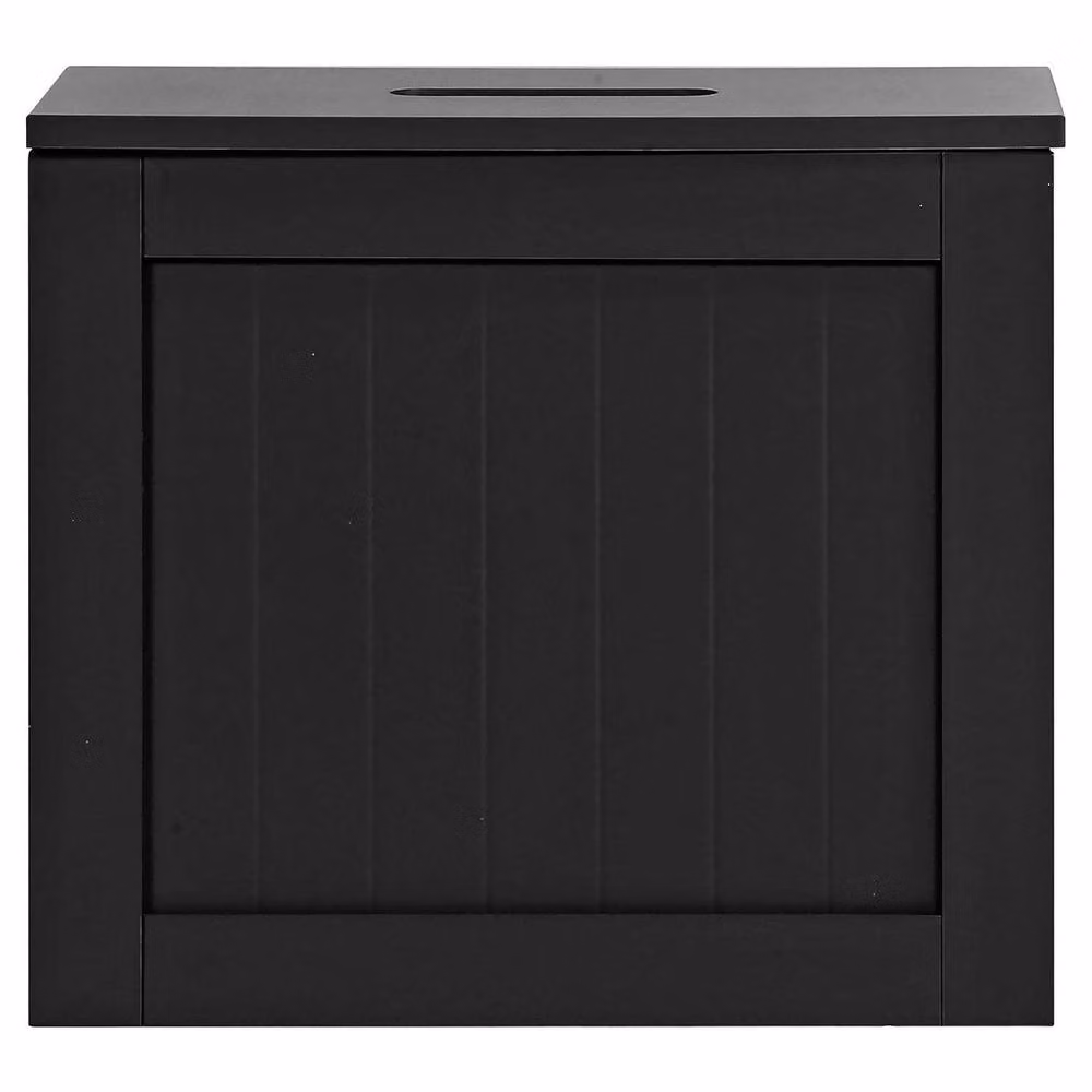 PAWNORA Black Wooden Slimline Bathroom Storage Unit and Laundry Tidy Box – 4