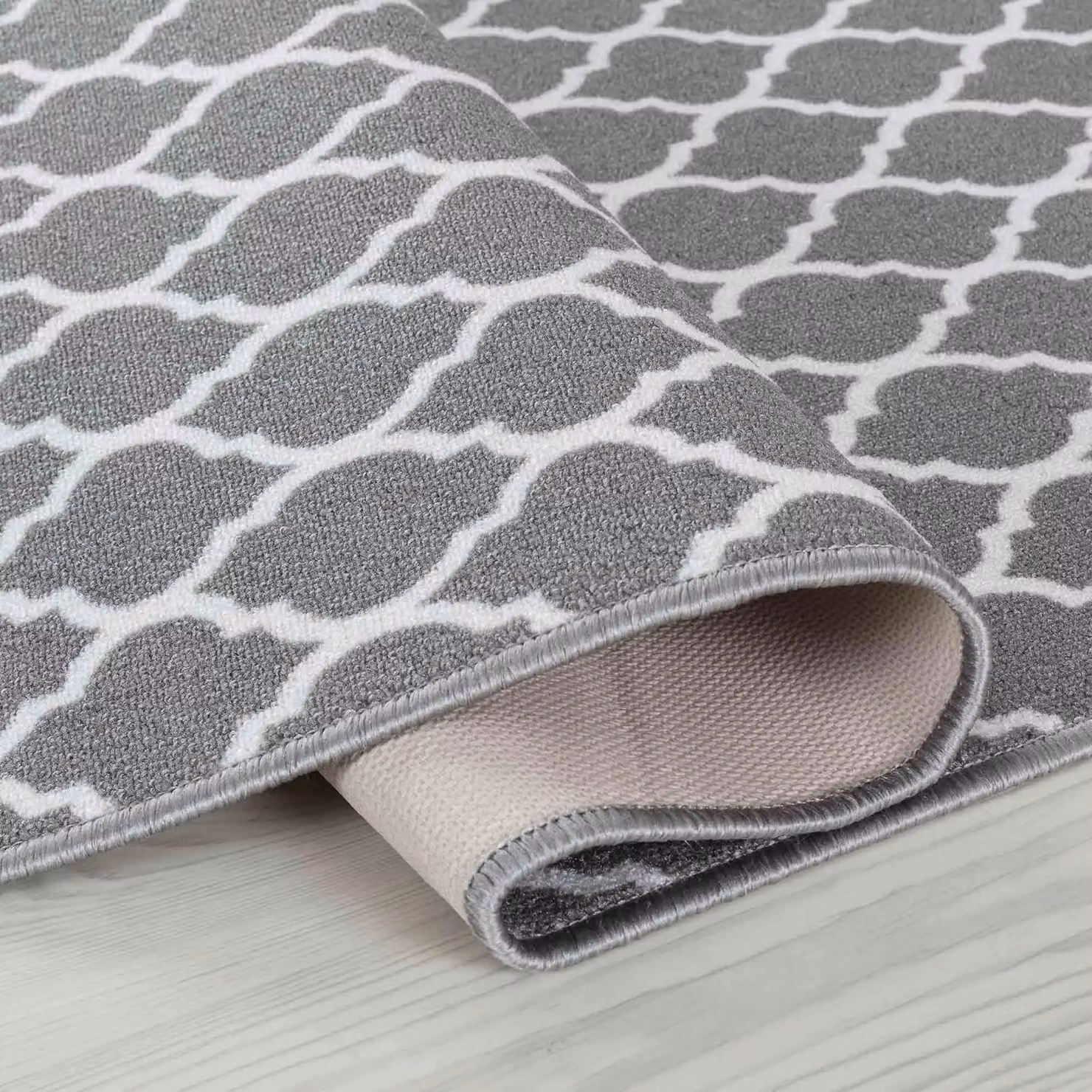 Desire Rugs Grey Trellis Design Non-Slip Machine Washable Runner Mat, W: 67 cm, L: 220 cm – 2