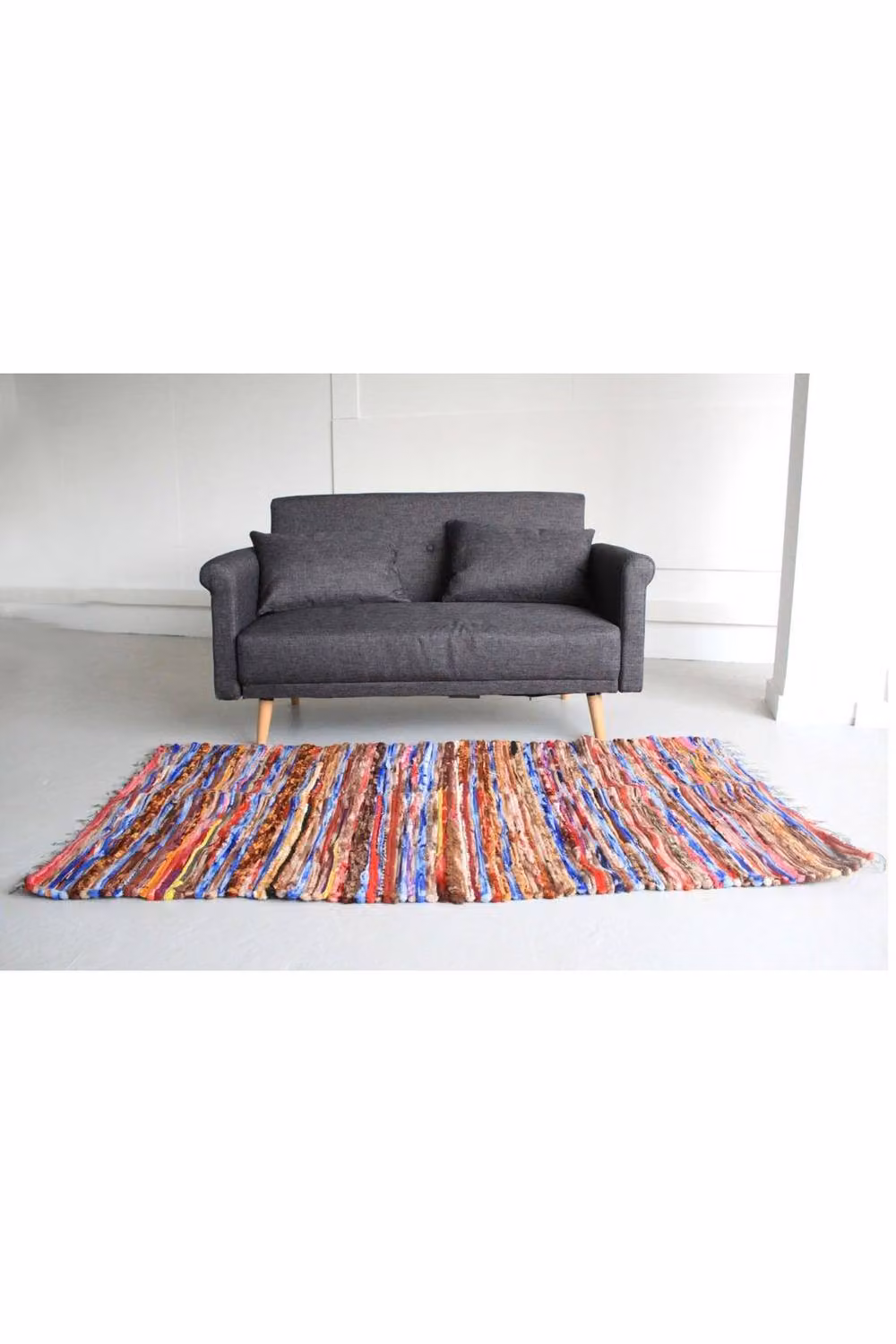 KDMD Ethnic Rectangular Velvet Rug, Multicolour, W: 105 cm, L: 185 cm – 2
