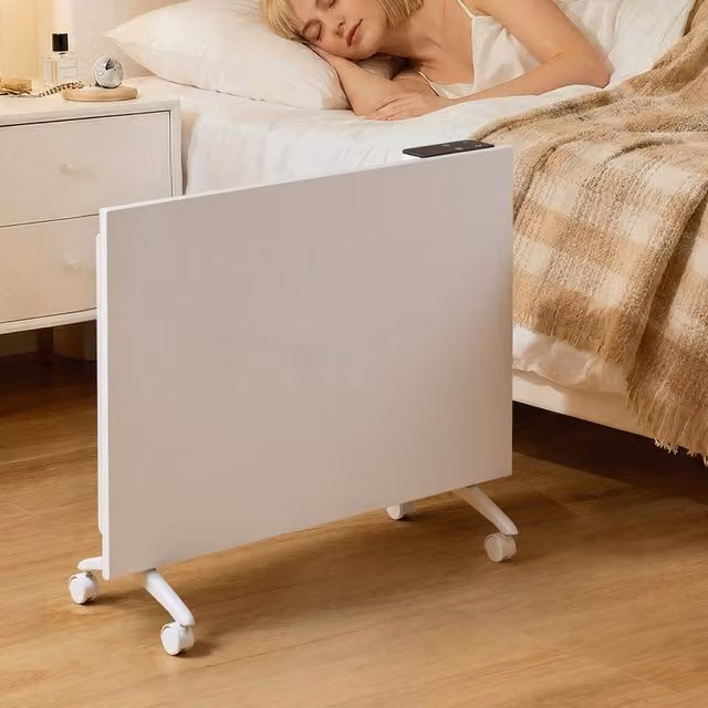 Livingandhome 1000W Freestanding Convector Heater with Castor Wheels, White, H 60 cm x W 60 cm x D 60 cm