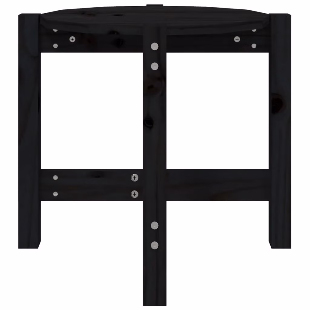 Berkfield Home Round Black Solid Pine Coffee Table, Diameter: 52.5 cm, Height: 45 cm – 4