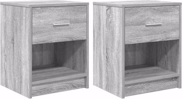 Berkfield Home Set of 2 Bedside Cabinets with Drawer in Grey Sonoma, W/D/H: 40 x 34 x 50 cm – 1