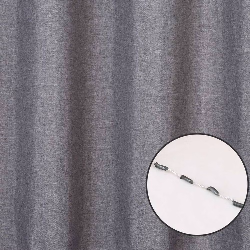 London Boutique Waterproof Polyester Shower Curtain in Dark Grey, W: 121.92 cm, H: 198.12 cm – 3