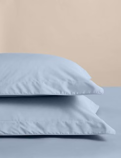 M&S 2 Pack Egyptian Cotton Oxford Pillowcases in Dusty Blue