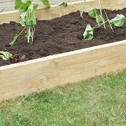 Forest Garden Caledonian Large Wooden Raised Bed, Brown, W: 180 cm, D: 90 cm, H: 14 cm – 3
