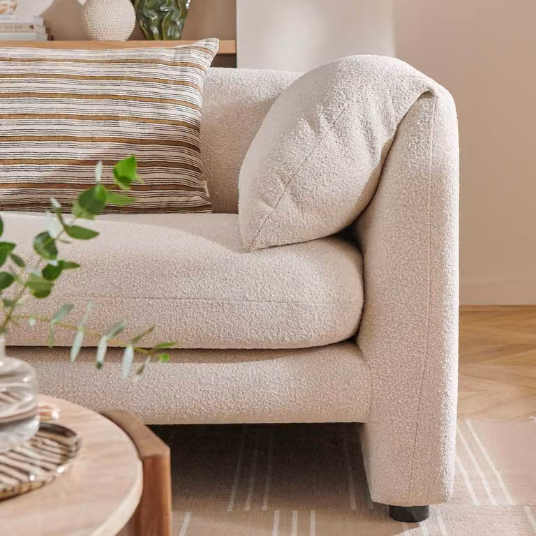 Furnishings For Less UK Chester 3 + 2 Seater Fabric Boucle Sofa Suite in Cream