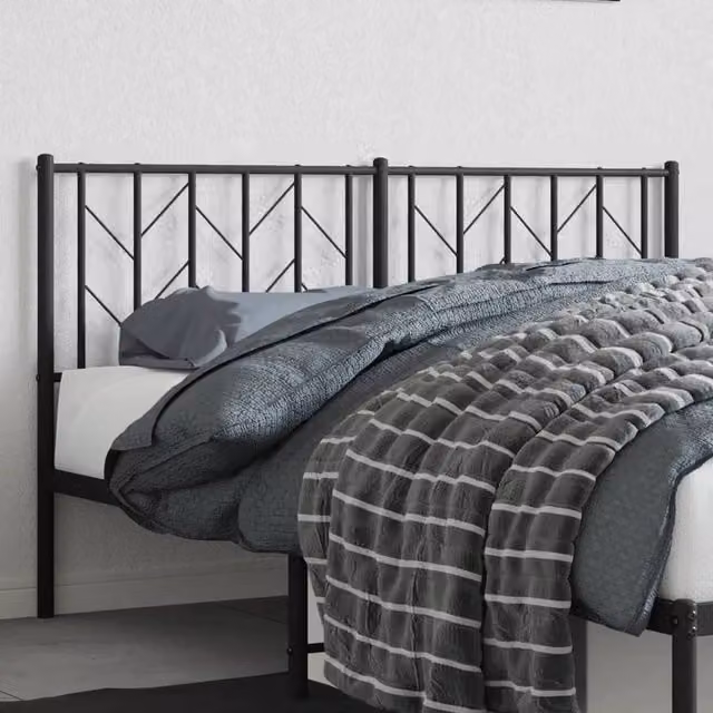 Berkfield Home Classic Metal Headboard in Black, 150 cm – 1