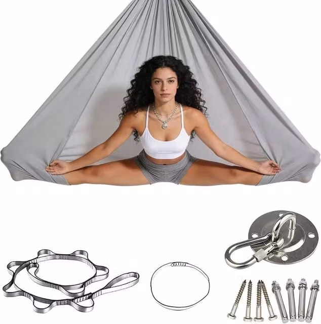 FLAVORA grey Portable Aerial Yoga Hammock