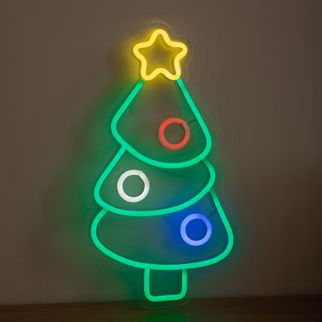 Samuel Alexander 40cm Neon-Style Christmas Tree Multi-Coloured LED Light Up Decoration