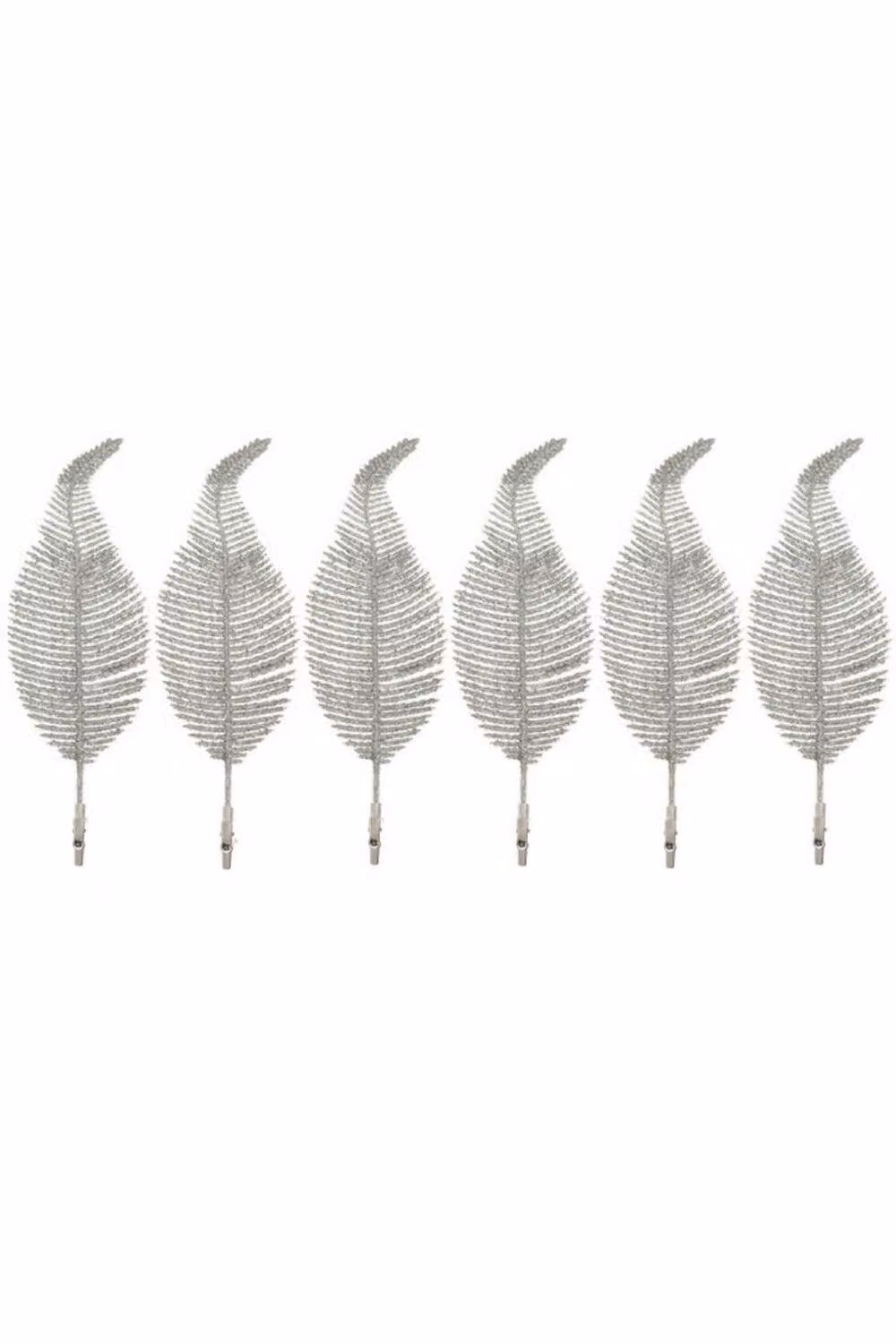 KDMD 6 Pack Christmas Feather Bauble Ornaments in Silver, Gold and White – 2