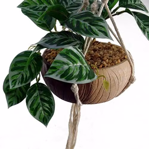 Leaf Design UK Green Hanging Artificial Pothos Plant with Planter, Height: 85 cm – 2