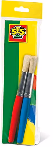 SES Creative Jumbo Paint Brushes for Kids, 2 Pieces, Multicolour Red and Blue