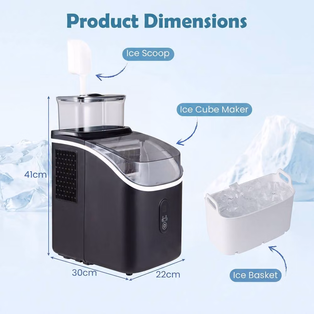 Costway Countertop Ice Cube Maker with External Water Tank in Black – 2