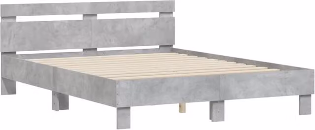 Berkfield Home Durable Bed Frame in Concrete Grey, W/D/H: 150 x 200 x 155 cm – 1