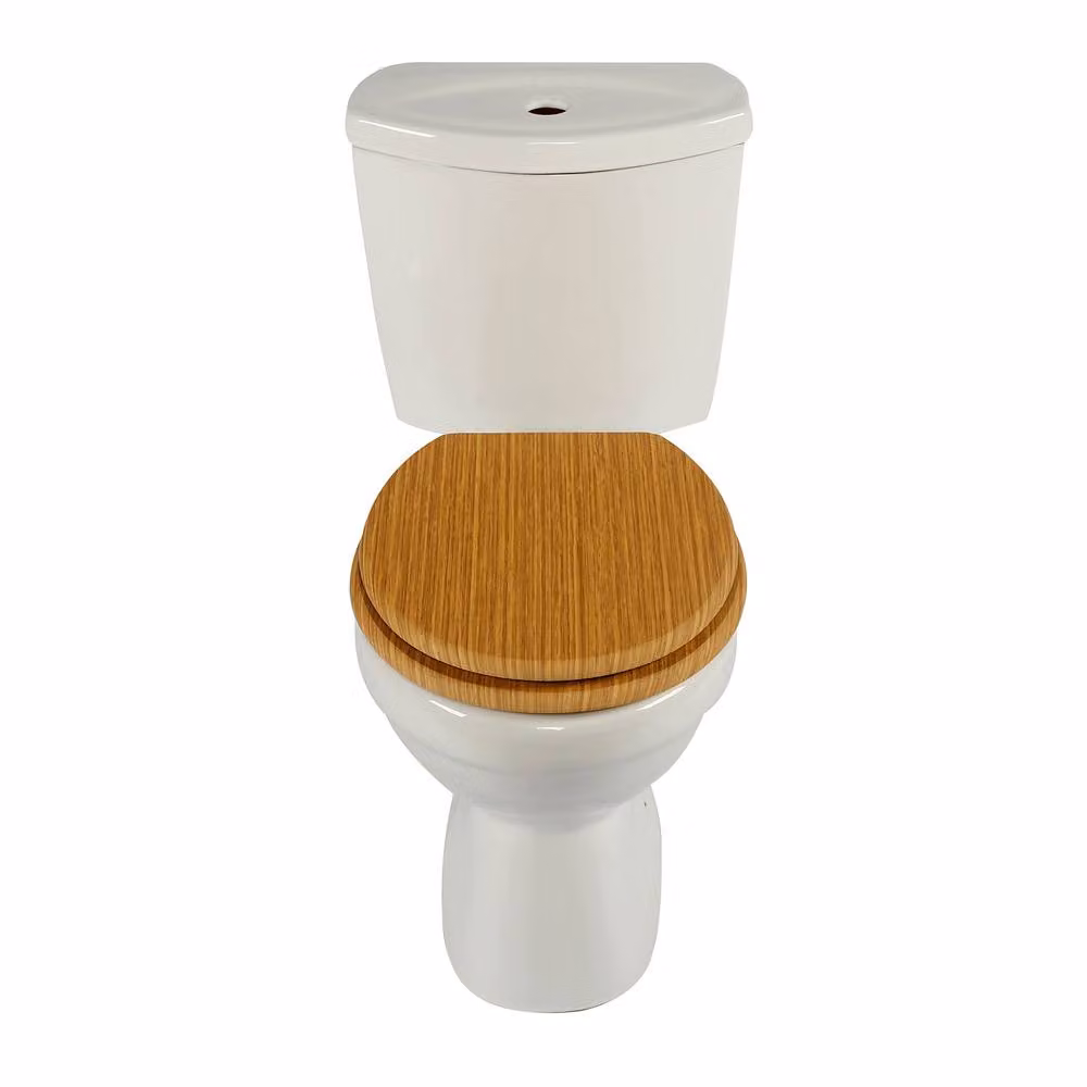 SINOBATH Soft-Close Oval Toilet Seat in Light Brown, Moisture-Resistant MDF, W: 37.5 cm, D: 43.5 cm – 4