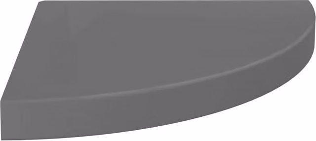 Berkfield Home Set of 4 Durable Floating Corner Shelves in High Gloss Grey, W/D/H: 35 x 35 x 3.8 cm