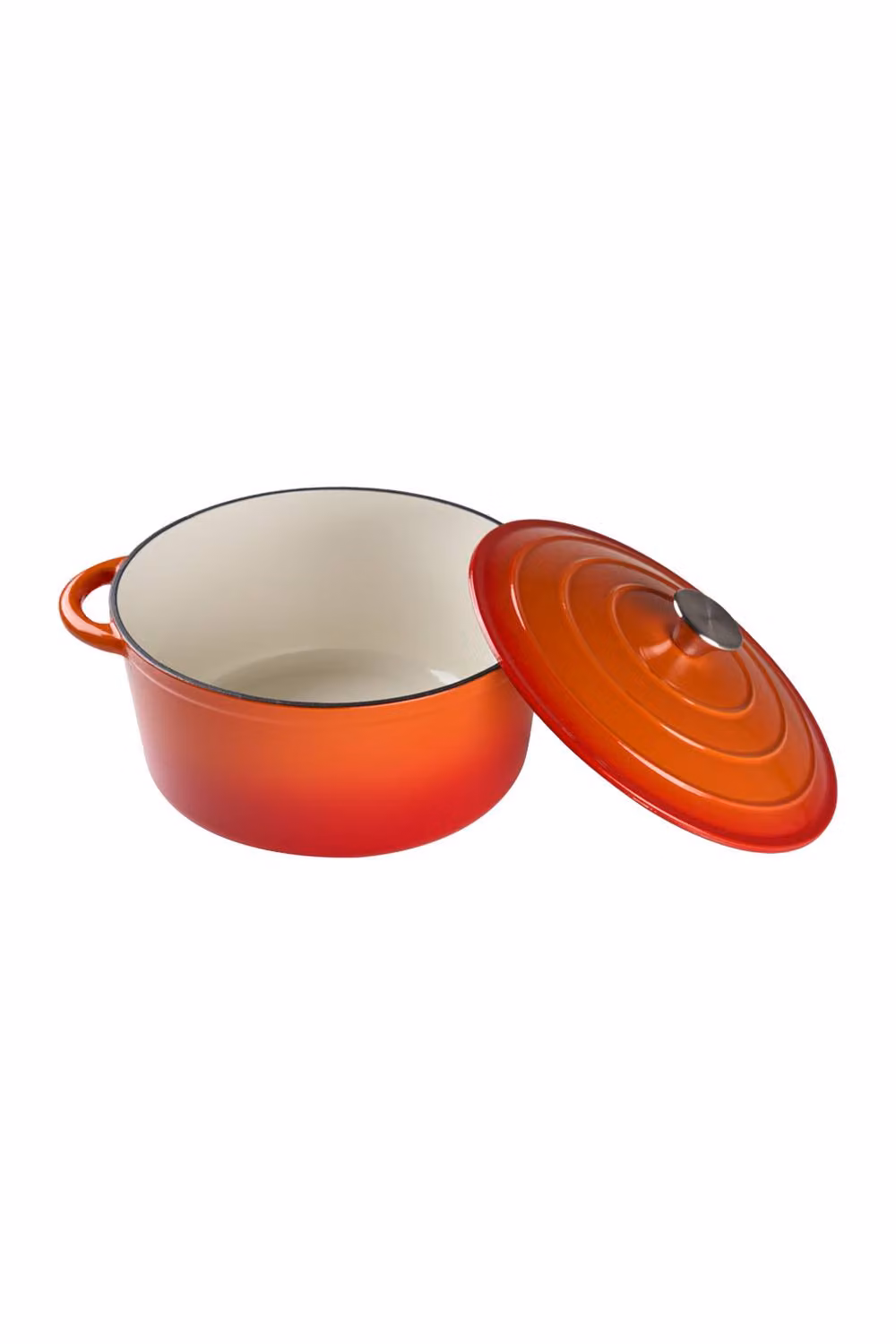 Living and Home Enamelled Cast Iron Dutch Oven Casserole Pot with Lid, Orange, 5 l – 2