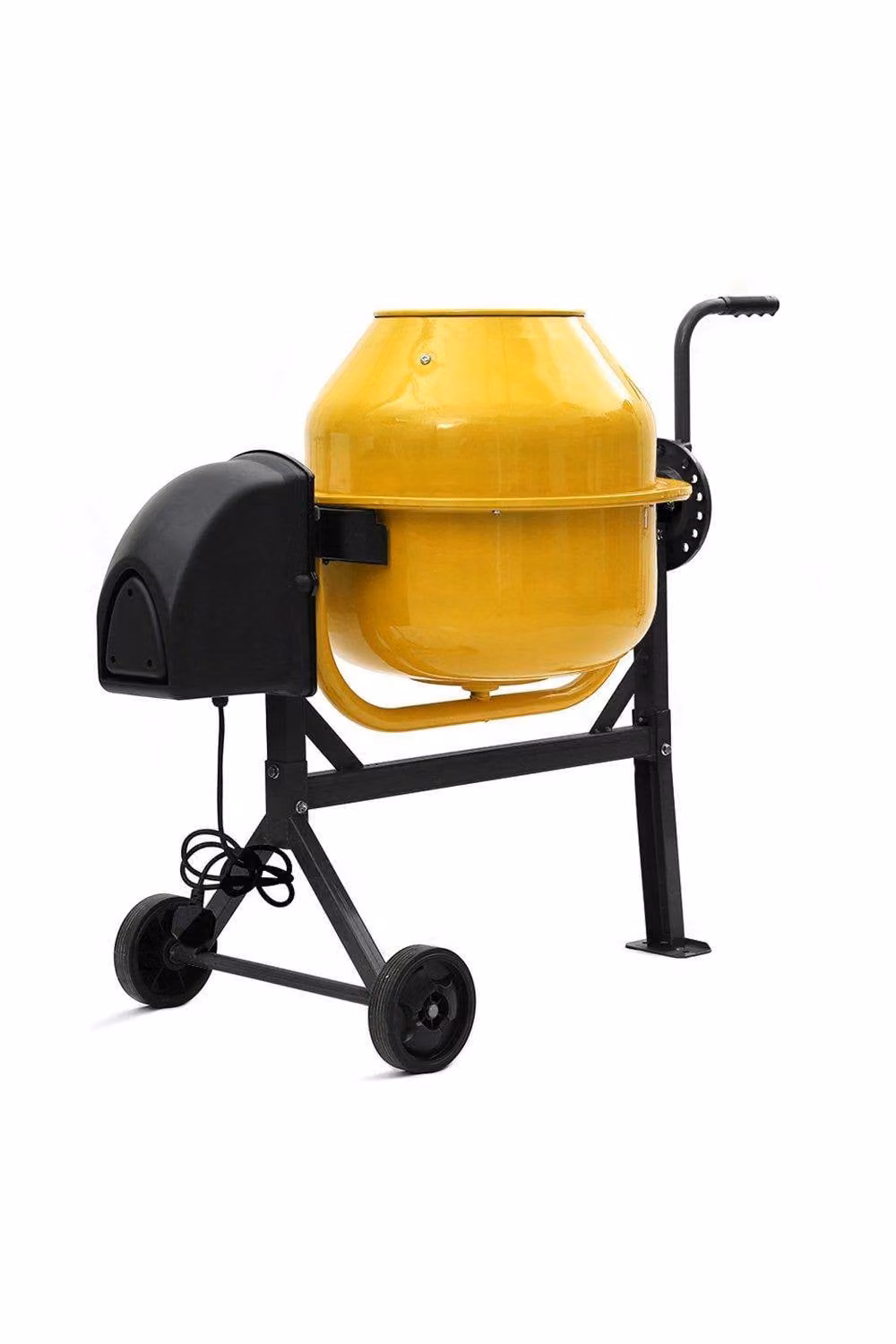 Living and Home Electric Portable Cement Concrete Mixer with Wheels, Yellow, W/D: 113.5 x 71 cm – 2