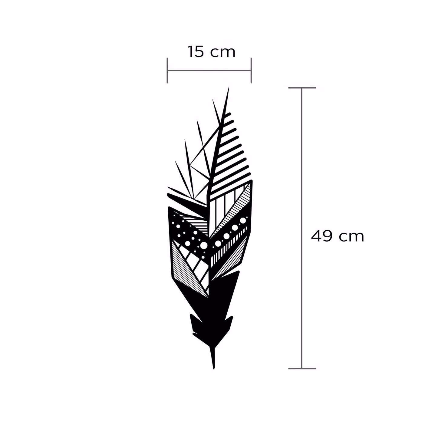 Decortie Feather Metal Wall Art Decorative Minimalist Black Ornament – 2