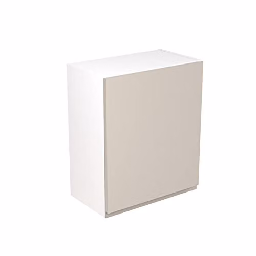 KITCHEN KIT Flatpack Bridging Wall Cabinet in Light Grey Matt with J-Pull Doors, W: 60 cm, H: 72 cm