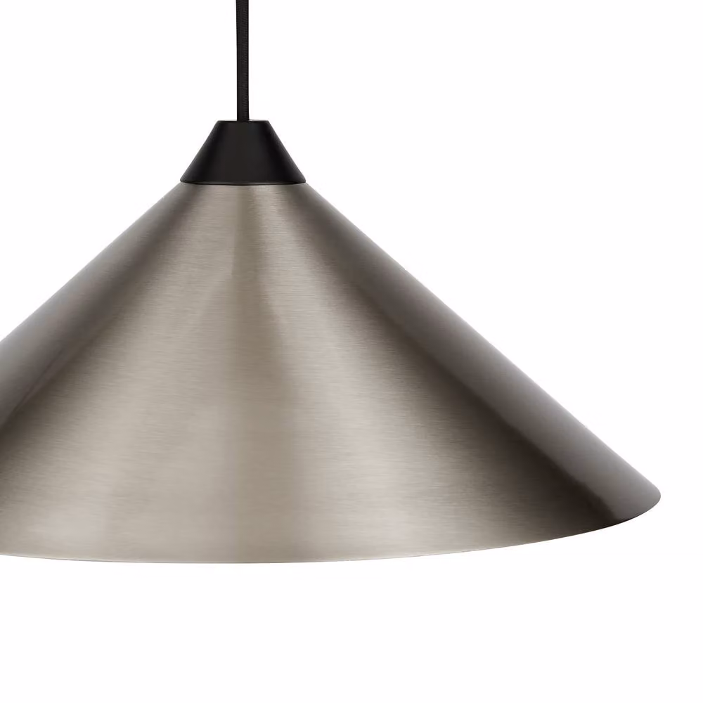 First Choice Lighting Fontana Set of 2 Silver Brushed Chrome Metal Ceiling Pendants, Diameter: 40 cm – 3