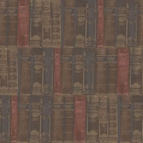 Galerie Memories 2 G56132 Old Books Non-Woven Wallpaper in Black, Red and Gold