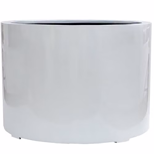 Primrose White Stone Composite Low Cylinder Planter Tub, Width: 100 cm