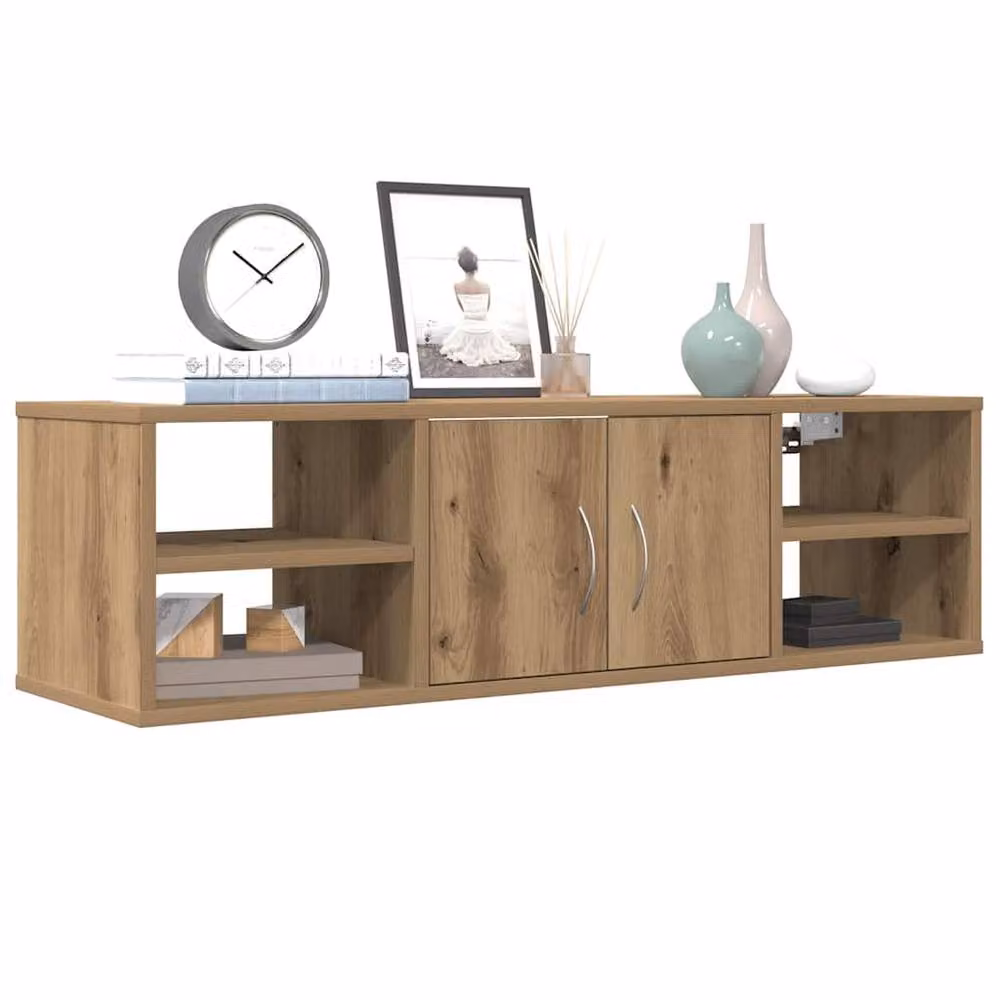 Berkfield Home Artisan Oak Wall Cabinet in Brown, W/D/H: 101 x 30 x 29 cm – 3