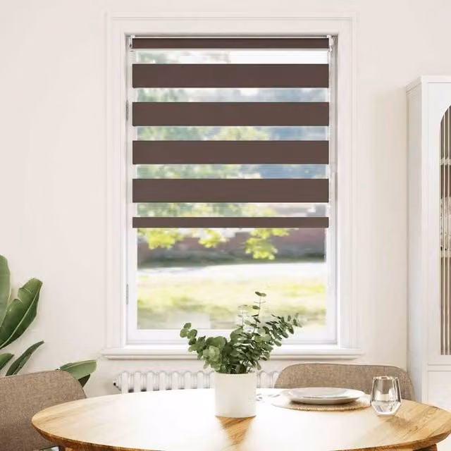 Berkfield Home Zebra Blind in Brown and White, W: 50 cm, H: 100 cm