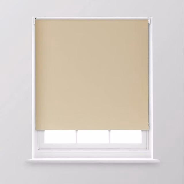 A.Unique Home Premium Trimmable Thermal Blackout Roller Window Blind, Natural, W: 60 cm, H: 170 cm