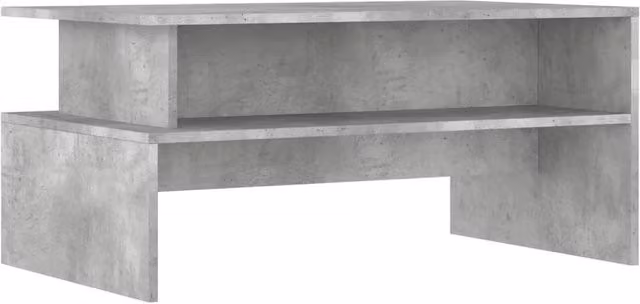 Berkfield Home Rectangular Coffee Table in Grey Composite Wood, W: 90 cm, D: 55 cm, H: 42.5 cm