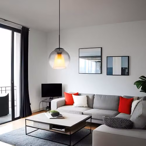 Netlighting Barry Sphere Pendant Light with Black Metal and Smoke Grey Crystal Glass Shade, Diameter: 25 cm – 3