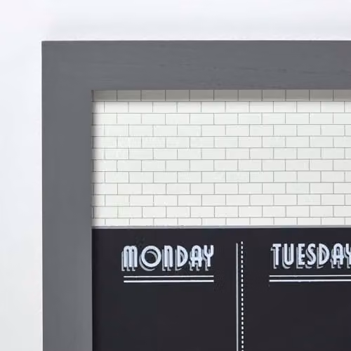 Homescapes Weekly Planner Chalkboard in Black or Grey, W: 67 cm, H: 32 cm – 2