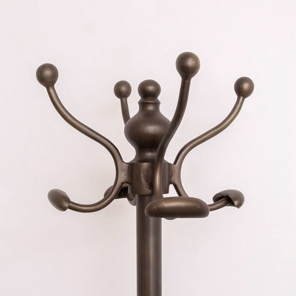 Melody Maison Industrial Matt Bronze Metal Coat Rack with 8 Storage Hooks – 2
