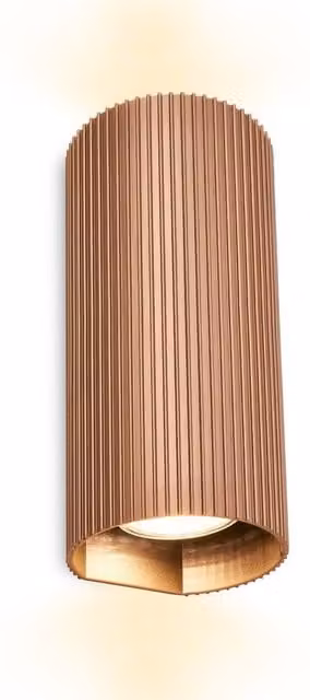 Briloner Coffee GU10 Up & Down Ribbed Wall Light in Bronze
