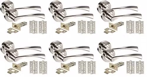 Golden Grace Twist Astrid Door Handles, Duo Chrome Finish, 6 Sets