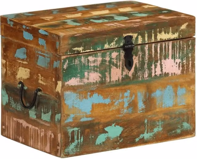 Berkfield Home Reclaimed Solid Wood Storage Box in Multicolour
