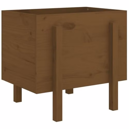 vidaXL Brown Pine Wood Garden Planter Tub W/D/H: 62 x 50 x 57 cm